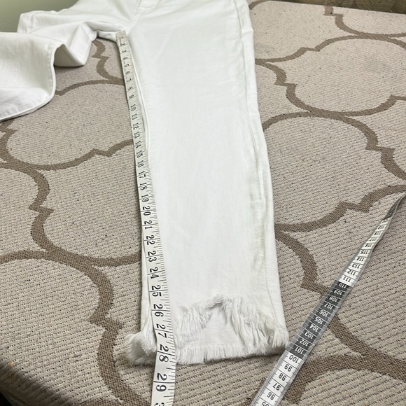 7 For All Mankind White high waisted ankle gwenevere Denim Jeans fray hems - Picture 11 of 17